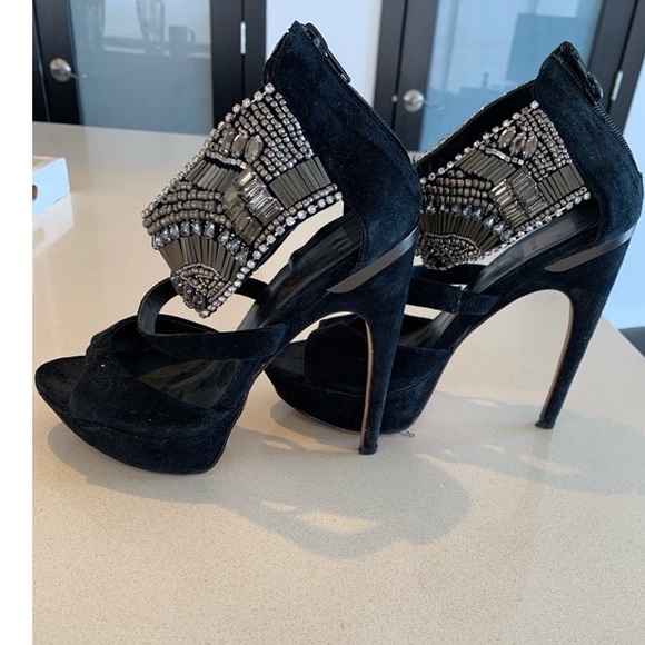 Dolce Vita Black Sandal with Beads Crystals size 7 - Picture 4 of 6